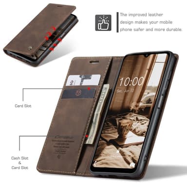 CASEME Plånboksfodral Samsung Galaxy A14 - Coffee