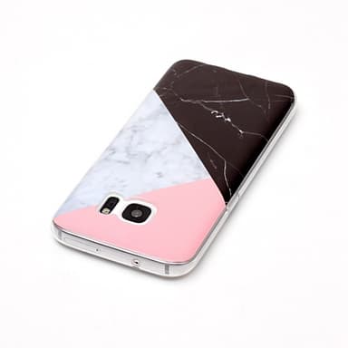 MTK Samsung Galaxy S7 SM-G930 TPU Marmor - Rosa-Vit-Svart