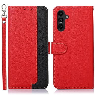 KHAZNEH Samsung Galaxy A14 Plånboksfodral - Röd/Svart