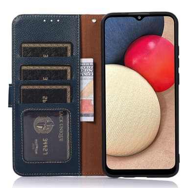 KHAZNEH Samsung Galaxy A54 Plånboksfodral - Blå/Brun