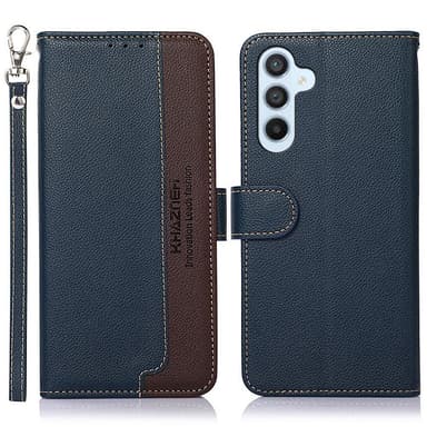 KHAZNEH Samsung Galaxy A54 Plånboksfodral - Blå/Brun