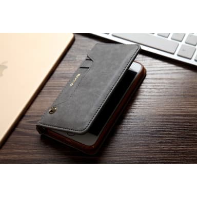 CMAI2 Litchi plånboksfodral till iPhone 7 / 8 / SE (2020) - Grå