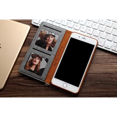 CMAI2 Litchi plånboksfodral till iPhone 7 Plus - Grå