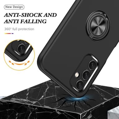 Samsung Galaxy A14 Hybrid skal med Finger Ring - Svart