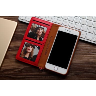 CMAI2 Litchi plånboksfodral till iPhone 7 / 8 / SE (2020) - Röd