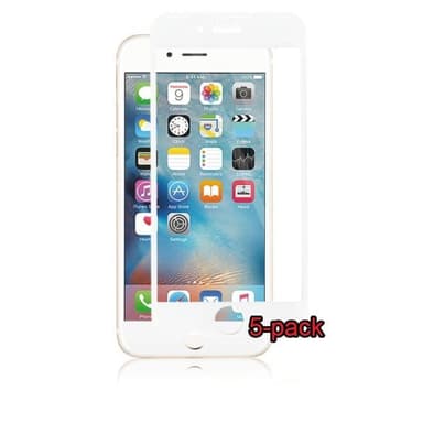 5-pack iPhone 6S/6 Plus Curved Silicate Glass, Panzer, White