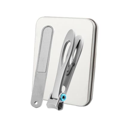 Set med 2 stora nagelklippare med järnlåda Silver