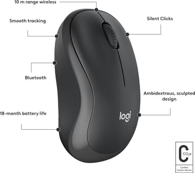 Logitech M240 Silent Bluetooth trådlös mus (svart)