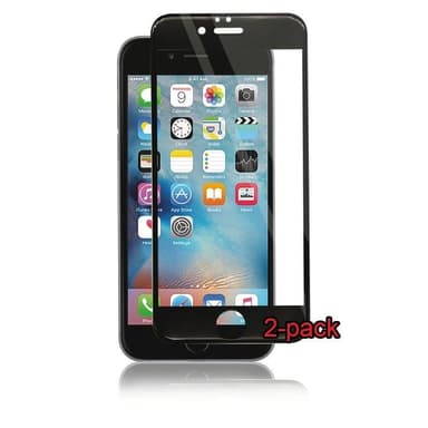 2-pack iPhone 6S/6 Plus Curved Silicate Glass, Panzer, Black