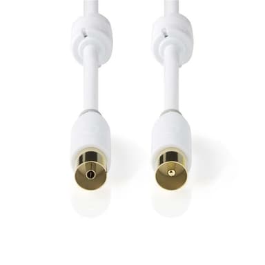 Koaxialkabel 100 dB | IEC-hane (koaxial) - IEC-hona (koaxial) | 2.0 m | Vit