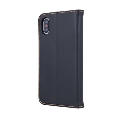 Forever ÄKTA läderväska Smart Pro för Samsung S10 Plus Svart