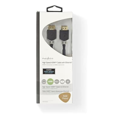 Höghastighets HDMIT-kabel med Ethernet | HDMIT-kontaktdon - | 0.5 m | Antracit