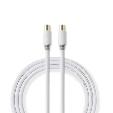 Koaxialkabel 100 dB | IEC-hane (koaxial) - IEC-hona (koaxial) | 2.0 m | Vit