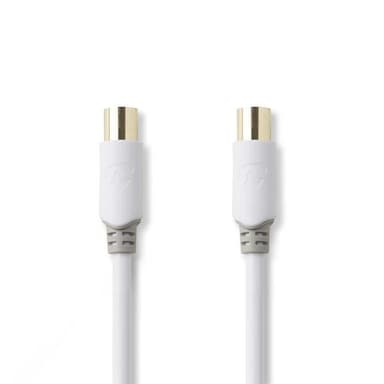 Koaxialkabel 100 dB | IEC-hane (koaxial) - IEC-hona (koaxial) | 2.0 m | Vit