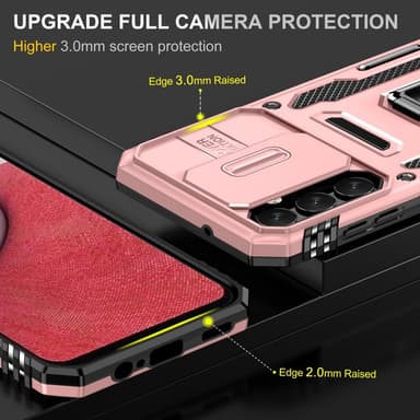 SKALO Samsung A14 4G/5G Armor Hybrid Metallring Kameraslider - Roséguld