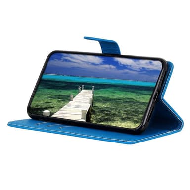 SKALO Samsung A14 4G/5G Litchi Plånboksfodral - Blå
