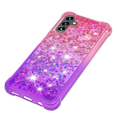 SKALO Samsung A54 5G Kvicksand Glitter Hjärtan TPU-skal - Rosa-Lila