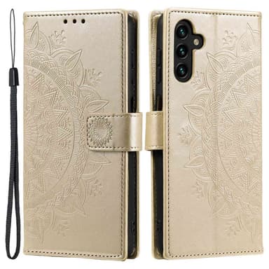 SKALO Samsung A54 5G Mandala Plånboksfodral - Guld