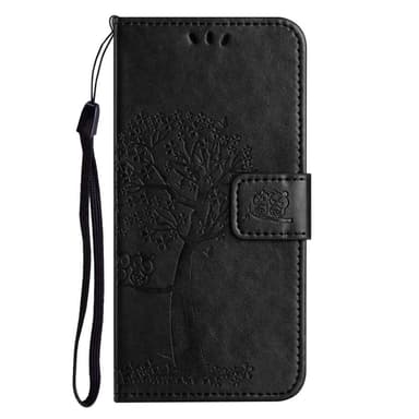 SKALO Samsung A14 4G/5G Owl Tree Plånboksfodral - Svart