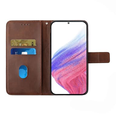 SKALO Samsung A54 5G Embossed Plånboksfodral i PU-Läder - Mörkbrun