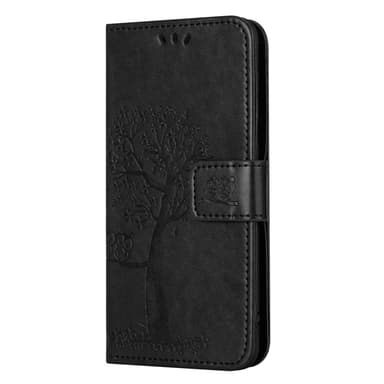 SKALO Samsung A14 4G/5G Owl Tree Plånboksfodral - Svart