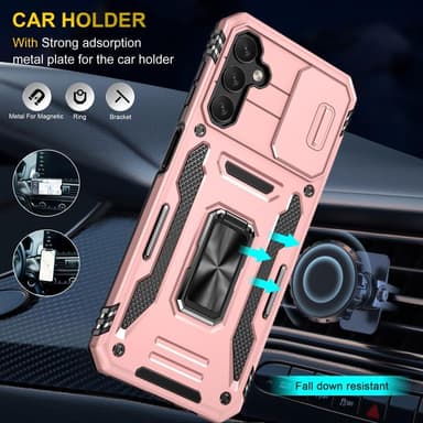 SKALO Samsung A14 4G/5G Armor Hybrid Metallring Kameraslider - Roséguld