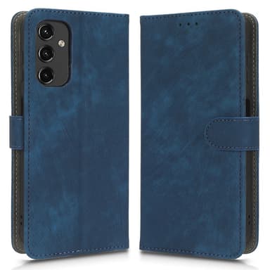 SKALO Samsung A14 4G/5G Plånboksfodral i PU-Läder - Blå
