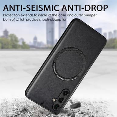 SKALO Samsung A14 4G/5G PU-Läder Hybrid Magnetring Skal - Brun
