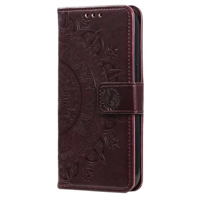 SKALO Samsung A14 4G/5G Mandala Plånboksfodral - Brun