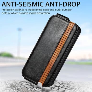 SKALO Samsung A14 4G/5G CASENEO Vertical Flip Plånbok - Svart
