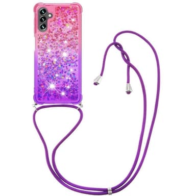 SKALO Samsung A34 5G Kvicksand Glitter Mobilhalsband - Rosa-Lila