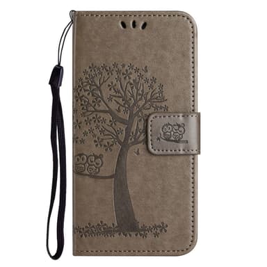 SKALO Samsung A14 4G/5G Owl Tree Plånboksfodral - Grå