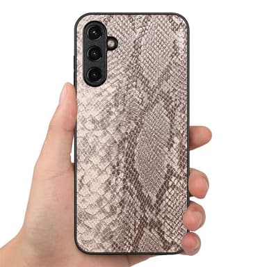 SKALO Samsung A14 4G/5G Ormskinn PU-Läder Hybrid Skal - Grå