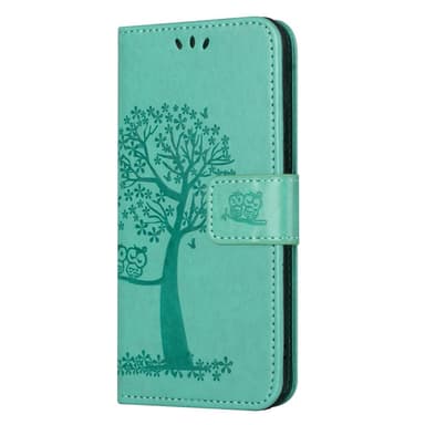 SKALO Samsung A14 4G/5G Owl Tree Plånboksfodral - Turkos