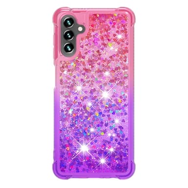 SKALO Samsung A54 5G Kvicksand Glitter Hjärtan TPU-skal - Rosa-Lila
