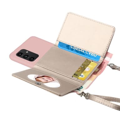 SKALO Samsung A34 5G TPU-Skal med Hjärta Plånbok - Rosa