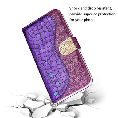 SKALO Samsung A54 5G Glitter design Plånboksfodral - Lila