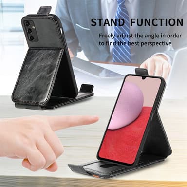 SKALO Samsung A14 4G/5G CASENEO Vertical Flip Plånbok - Svart