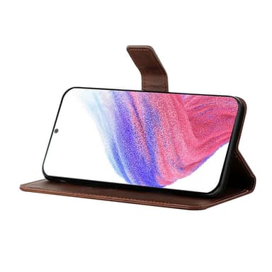 SKALO Samsung A54 5G Embossed Plånboksfodral i PU-Läder - Mörkbrun