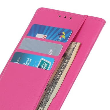SKALO Samsung A14 4G/5G Litchi Plånboksfodral - Rosa