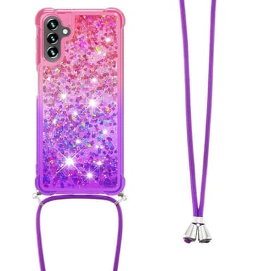 SKALO Samsung A34 5G Kvicksand Glitter Mobilhalsband - Rosa-Lila