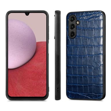 SKALO Samsung A14 4G/5G Krokodil PU-Läder Hybrid Skal - Blå