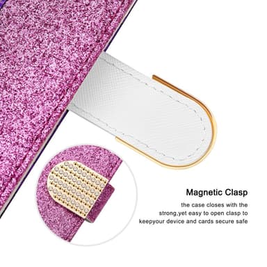 SKALO Samsung A54 5G Glitter design Plånboksfodral - Lila