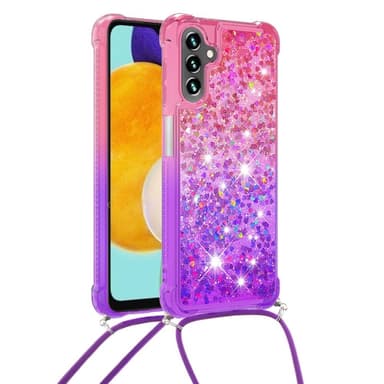 SKALO Samsung A54 5G Kvicksand Glitter Mobilhalsband - Rosa-Lila