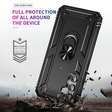SKALO Samsung A54 5G Armor Hybrid Metallring skal - Svart