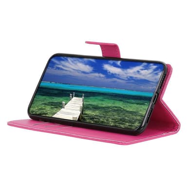 SKALO Samsung A14 4G/5G Litchi Plånboksfodral - Rosa
