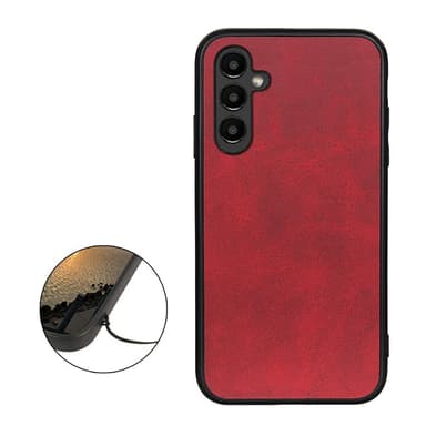 SKALO Samsung A14 4G/5G PU-Läder Hybrid Skal - Röd
