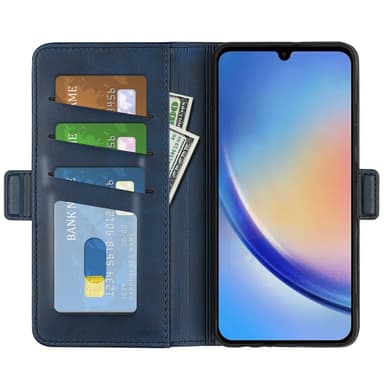SKALO Samsung A34 5G Premium Plånboksfodral - Blå