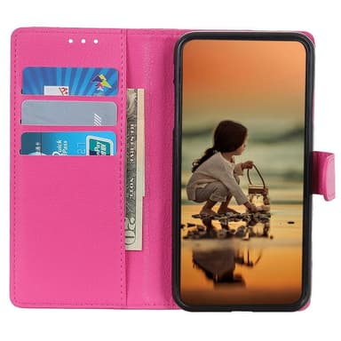 SKALO Samsung A14 4G/5G Litchi Plånboksfodral - Rosa