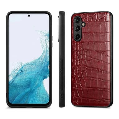 SKALO Samsung A54 5G Krokodil PU-Läder Hybrid Skal - Vinröd